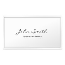 Weiße Grenzinvestmentbanker-Visitenkarte