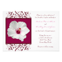 Weiße Hibiskus-Hochzeits-Einladung