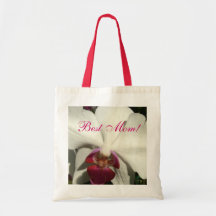 Weiße Himbeerorchidee "beste Mamma " Tasche