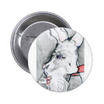 Weiße Kaninchen-Maske Anstecknadelbuttons