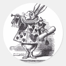 Weiße Kaninchen-Trompete Aufkleber