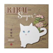 Weiße Katze Fliese