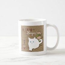 Weiße Katze Kaffeetassen