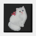 Weiße Katze Kühlschrankmagnet