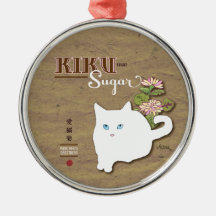 Weiße Katze Ornamente