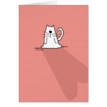 Weiße Katze, rosa Valentinsgruß-Herz Karte
