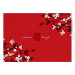 Weiße Kirschblüte-Kirschblüten-schicke chinesische Karte