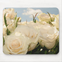 Weiße knusperige Rosen Mauspads