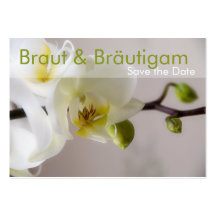 Weisse Orchidee • Save the Date MiniKarten Visitenkarte