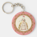 Weiße Pudel Marie Antoinette verzierte Kunst Schlüsselanhänger