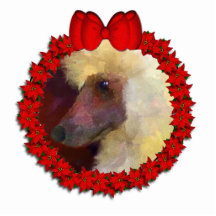 Weiße Pudel-Weihnachtsverzierung Photoausschnitt