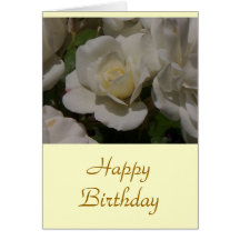 Weiße Rose, alles Gute zum Geburtstag Grußkarte