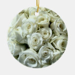 Weiße Rose Blumenstrauß-Verzierung Weihnachtsbaum Ornamente