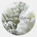 Weiße Rose unser Hochzeit Aufkleber