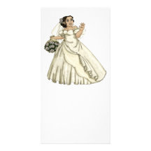 Weiße Rosen-Braut Personalisierte Foto Karte