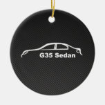 Weiße Silhouette des Sedan-G35 mit Imitat-Kohlenst Weihnachtsornament