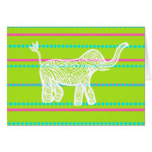 Weiße Sommer-Elefant-Karte