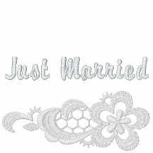 Weiße Spitze-Hochzeit - gerade verheiratet