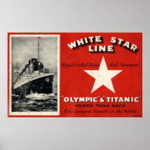 Weiße Stern-Linien-olympisches und titanisches Pla Plakatdrucke