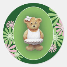 Weißer Ballett-Tänzer-Teddybär Sticker