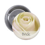 Weißer doppelter Rose BrautPin Button