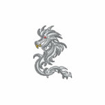 Weißer Drache-Krieger Besticktes Hoodie