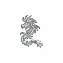 Weißer Drache-Krieger Besticktes Hoodie