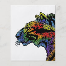 (Weißer) Flyer 4.5x5.6 des Regenbogenleoparden (ve