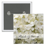 Weißer Hydrangea-Hochzeits-Knopf Anstecknadelbutton