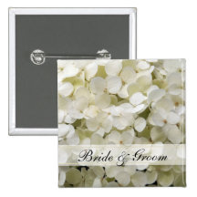 Weißer Hydrangea-Hochzeits-Knopf Anstecknadelbutton