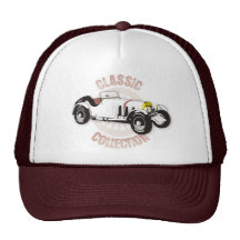 Weißer klassischer Rennwagen Cap