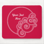 Weißer reizend Wirbel Mousepad