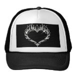 Weißer Rhinestone-Herz-Baseball-Fernlastfahrer-Hut Truckerkappen