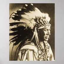 Weißer Schwan-Sioux-Leiter-amerikanischer Ureinwoh Plakatdruck
