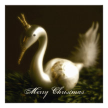Weißer Schwan · Weihnachtskarte Individuelle Ankündigung