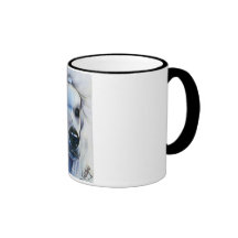 Weißer Standardpudel-Becher Tasse