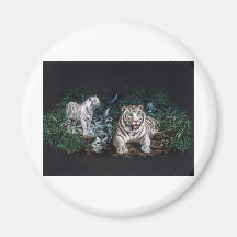 Weißer Tiger-magischer Dschungel Kühlschrankmagnete