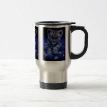 Weißer Tigersicherheitsbecher Kaffee Tasse