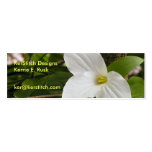 Weißer Trillium: Dünne Geschäfts-Karte/MiniLesezei Visitenkarten Vorlage