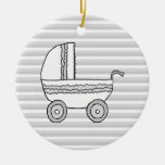Weißer und grauer BabyPram. Ornamente