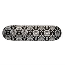 Weißer und schwarzer Damast Personalisiertes Skateboarddeck