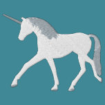 Weißer Unicorn mit lila Fantasie-Entwurf bestickte hemden
