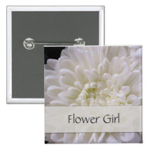 Weißer Wedding Pin für das Blumen-Mädchen Buttons