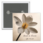 Weißer Wildblume-Hochzeits-Knopf Anstecknadel
