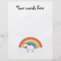 Weißes Einhorn auf Regenbogen und Wolken Individuelle Flyer