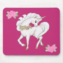 Weißes Einhorn Mousepad
