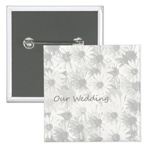 Weißes Gänseblümchen unsere Hochzeit Button
