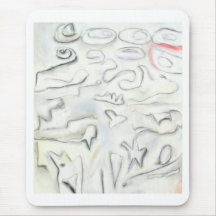 Weißes Höhlen-Pastellc$zeichnen (abstrakte rohe Ku Mauspads