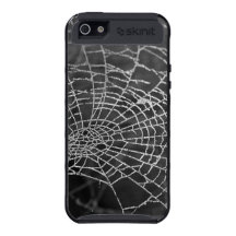 Weißes Spinnen-Netz auf dunkles Schwarz-Hintergrun iPhone 5 Hüllen