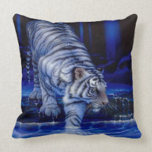 Weißes Tiger-Kissen